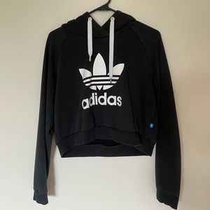 black adidas cropped hoodie